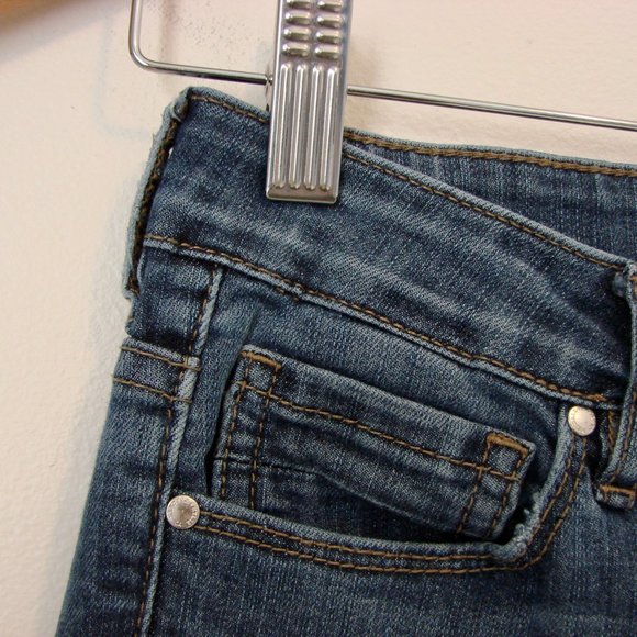 Straight Jeans Distressed Moto Mid Rise Skinny Stretch Kendall + Kylie Size 25 - Picture 6 of 15